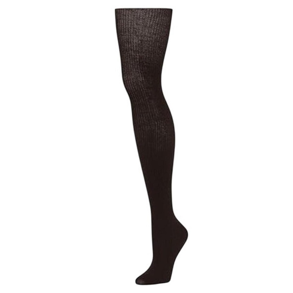 Ribbed Merino Wool Tights Small Espresso Brown Karla B.ella Italy New Hosiery